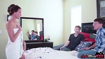 Sofie Marie, Naughty Stepmom With Big Tits, Gets Fucked By Two Stepsons In Threesome