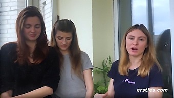 First-Time Threesome Turns Into Passionate Lesbian Encounter.