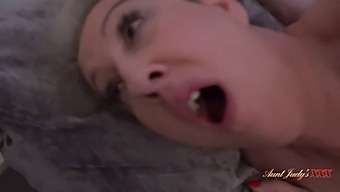 British Milf Mrs. Maggie Moon Gets Caught In The Act Of Masturbating By Her Stepson