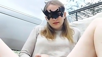 Blue-Sky Delight: Funny Girl Pleasures Herself With Toys And Reaches Orgasm