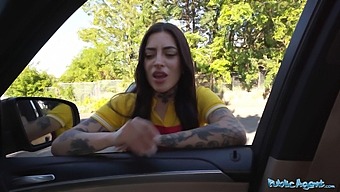 Public Agent Seduces And Has Sex With A Pizza Delivery Girl In The Restaurant Washroom.